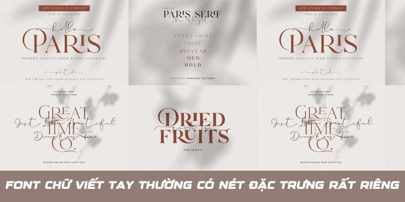 Tải font chữ viết tay có nét đặc trưng riêng biệt