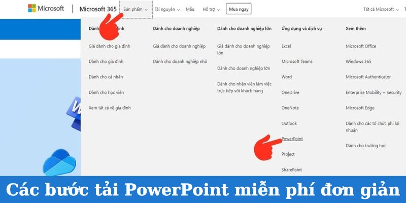 Các bước tải PowerPoint miễn phí đơn giản