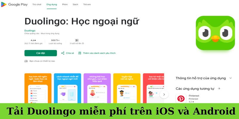  Tải Duolingo miễn phí trên iOS và Android